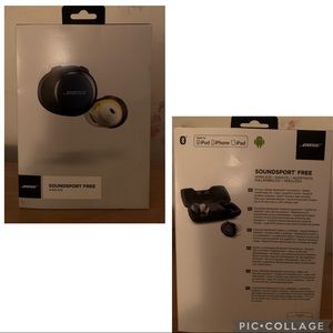 Bose sound sport free wireless headphone. Used once. (too big to fit my ears)